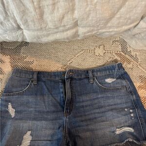Aerie High Rise Distressed Blue Jeans